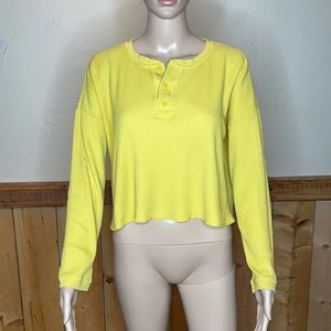 Everlane Crop Long Sleeve Sweater Small Yellow
